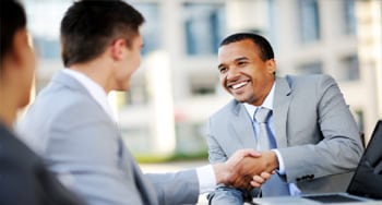 Handshake and smile