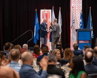 Tony Pompeo receiving the IBBA Rising Star Award