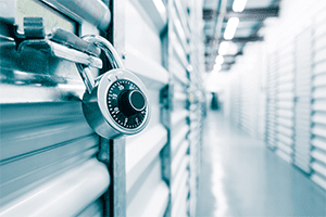 locked self-storage locker