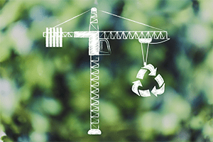 construction equipment lifting recyclable material