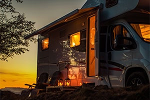 camper at nighttime