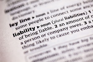 close up of definition of liability