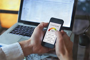 a business owner checking their credit score