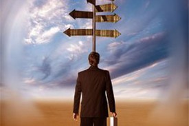 man choosing a path